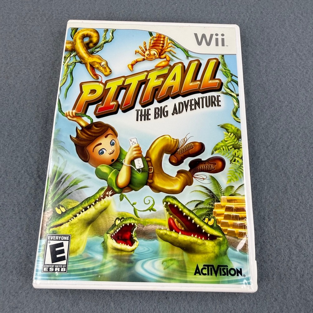 Activision Pitfall The Big Adventure Nintendo Wii Game White Case Retro Bonus